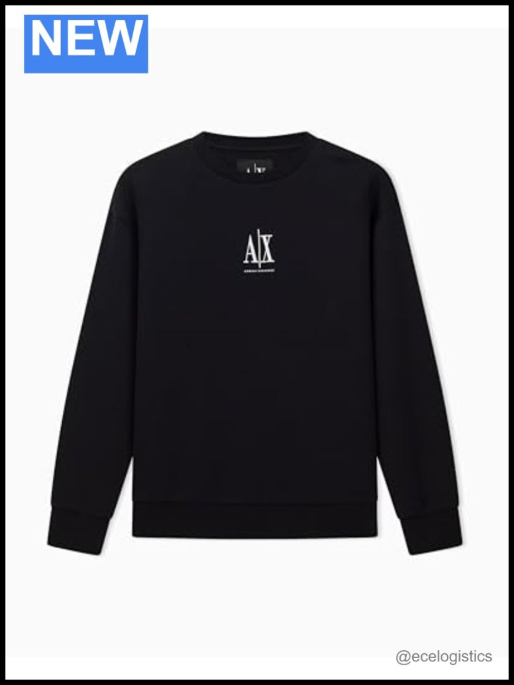 Armani Exchange Boyfriend Fit Crewneck Tee Long Sleeve Cotton Blend